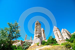 Fairy Chimneys or Peri Bacalari in Cappadocia Turkey