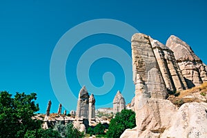 Fairy Chimneys or Peri Bacalari in Cappadocia Turkey