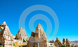 Fairy Chimneys or Peri Bacalari in Cappadocia Turkey