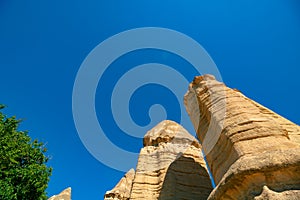 Fairy Chimneys or Peri Bacalari in Cappadocia Turkey