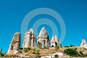 Fairy Chimneys or Peri Bacalari in Cappadocia Turkey