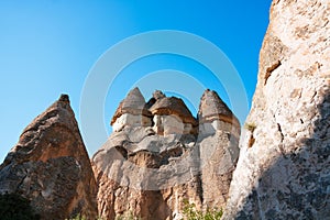 Fairy Chimneys or Peri Bacalari in Pasabagi Open Air Museum in Cappadocia