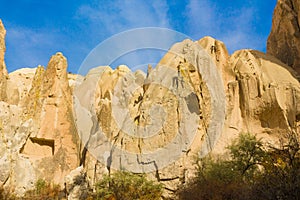 Fairy chimneys rock formation in Cappadocia