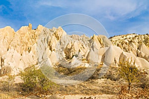 Fairy chimneys rock formation in Cappadocia