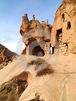 Fairy Chimneys in Zelve Valley at Cappadocia, Turkey