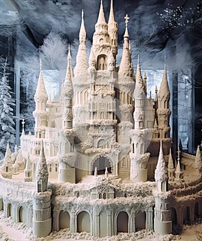 Fairy Christmas Castle magic land smash cake, anniversary, tematic, composit image