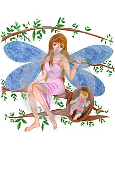 Fairy with the dark blue wings