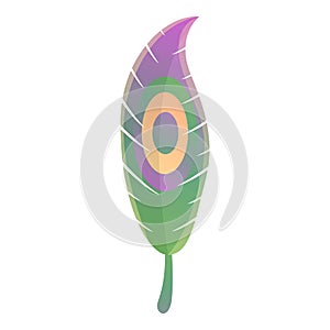 Fairy feather icon, cartoon style