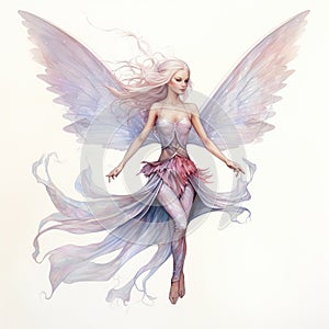 Fairy In Flight: Anne Stokes And Larry Elmore\'s Watercolor And Ink Drawing photo