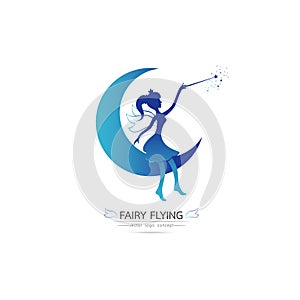 Fairy flying logo  vector