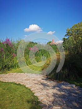 Fairy garden landscape in Miskolc on a summer`s day