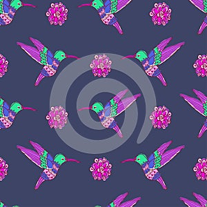 Fairy garden. vector seamless pattern