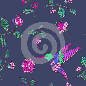 Fairy garden. vector seamless pattern