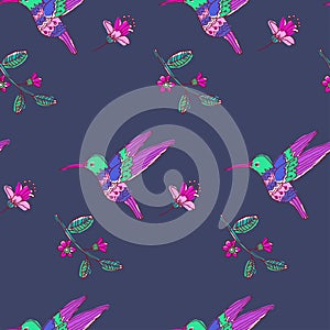 Fairy garden. vector seamless pattern