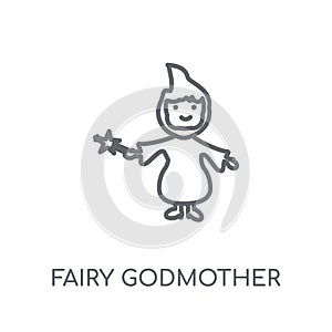 fairy godmother linear icon. Modern outline fairy godmother logo