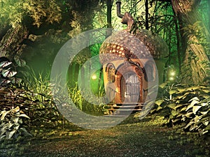 Fairy house in deep forest