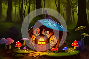 Fairy house in the mushroom forest mushrooms dream cottage season magical