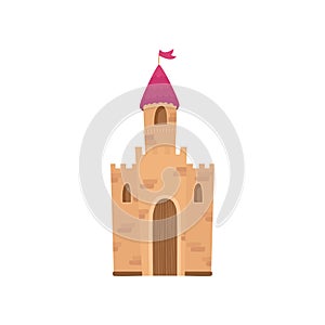 Fairy medieval castle cartoon vector Illustration