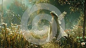 Fairy queen in a magical glade