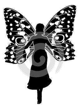 A Fairy in Silhouette With Butterfly Wings photo
