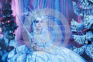 Fairy snow fairy freezes with magic