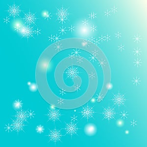 Fairy snowflakes winter background