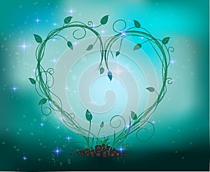 Fairy sprout in the heart composition