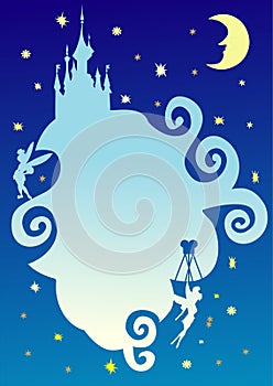 Fairy tale abstract night sky