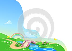 Fairy tale background with bridge
