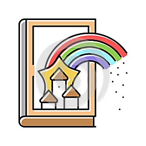 fairy tale book color icon vector illustration