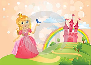 Fairy Tale castle and Beautiful princess