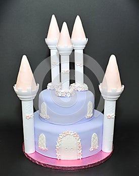 Fairy tale castle fondant cake for special birthdays