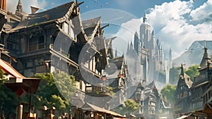 Fairy tale castle in the old town of Ho Chi Minh city, Vietnam, AI Generated