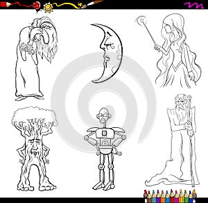 Fairy tale characters coloring page