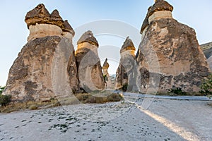 Fairy tale chimneys in Cappadocia,tourist attraction place