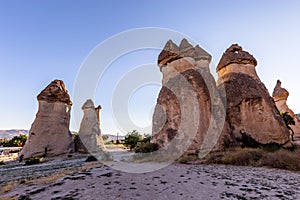 Fairy tale chimneys in Cappadocia,tourist attraction place