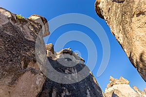 Fairy tale chimneys in Cappadocia,tourist attraction place