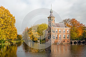 Fairy-tale Dutch castle Bouvigne in the autumn season