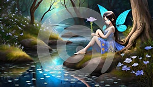 fairy tale fairy on the riverbank
