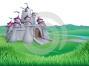 Fairy Tale Fantasy Castle Cartoon Background