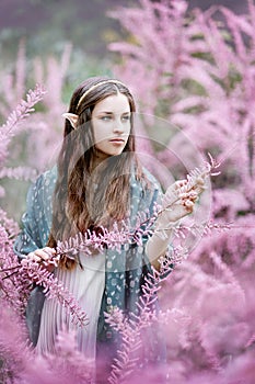 Fairy tale girl. Portrai of mystic elf woman.