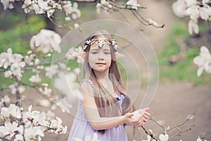 fairy tale girl. Portrait of mystic elf child. Cosplay character