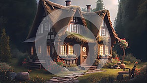 Fairy tale house cottage Hansel and Gretel