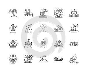 Fairy tale line icons, signs, vector set, outline illustration concept