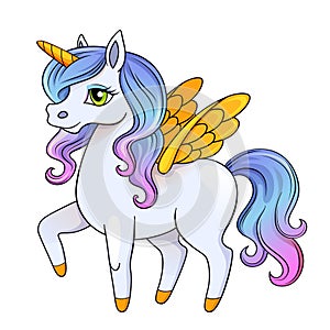Fairy tale pegasus. Pony princess. Unicorn
