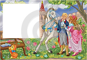 Fairy tale romantic couple in a garden