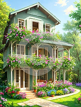 Fairy tale rustic country house