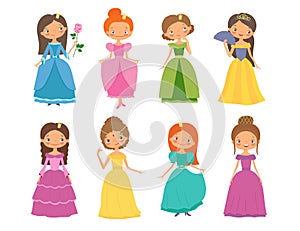 Fairy tale. Set of beautiful princesses
