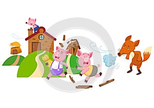 Fairy tale three little pigs