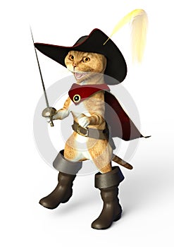 Puss in Boots, 3D Illustration photo